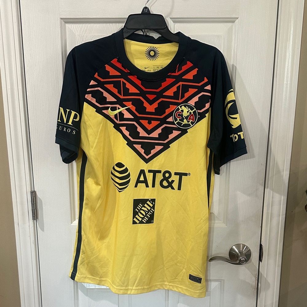 Nike Yellow and Black Soccer Jersey